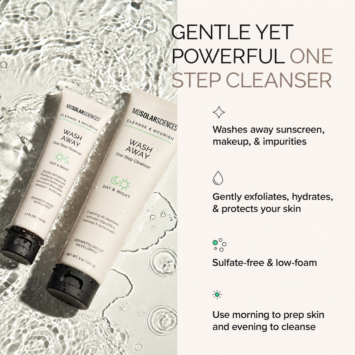 MDSolarSciences	Wash Away One Step Cleanser