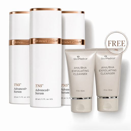 SkinMedica TNS Advanced+ Serum (1 oz) Buy 2 Get 1 Free + Gift (AHA/BHA Cleansers 1 oz.*2)